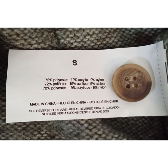 Ella Moss Women's Relaxed Boyfriend Fit Button-Up Cardigan, Green/Gray Small - Picture 11 of 11